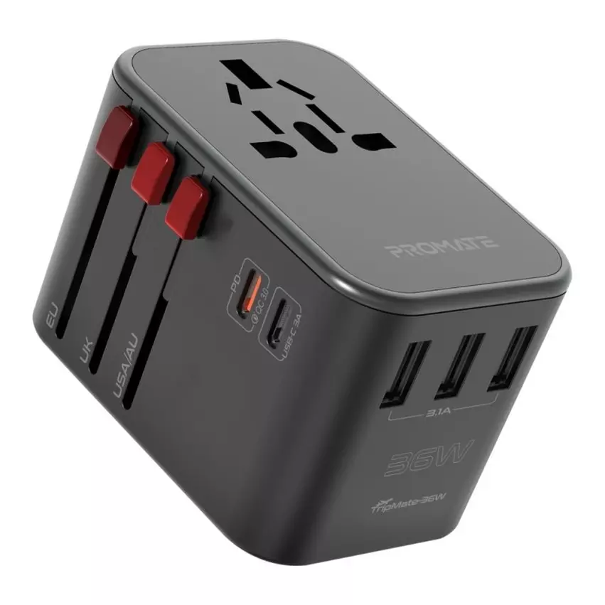 Promate Universal Travel Adapter 36W
