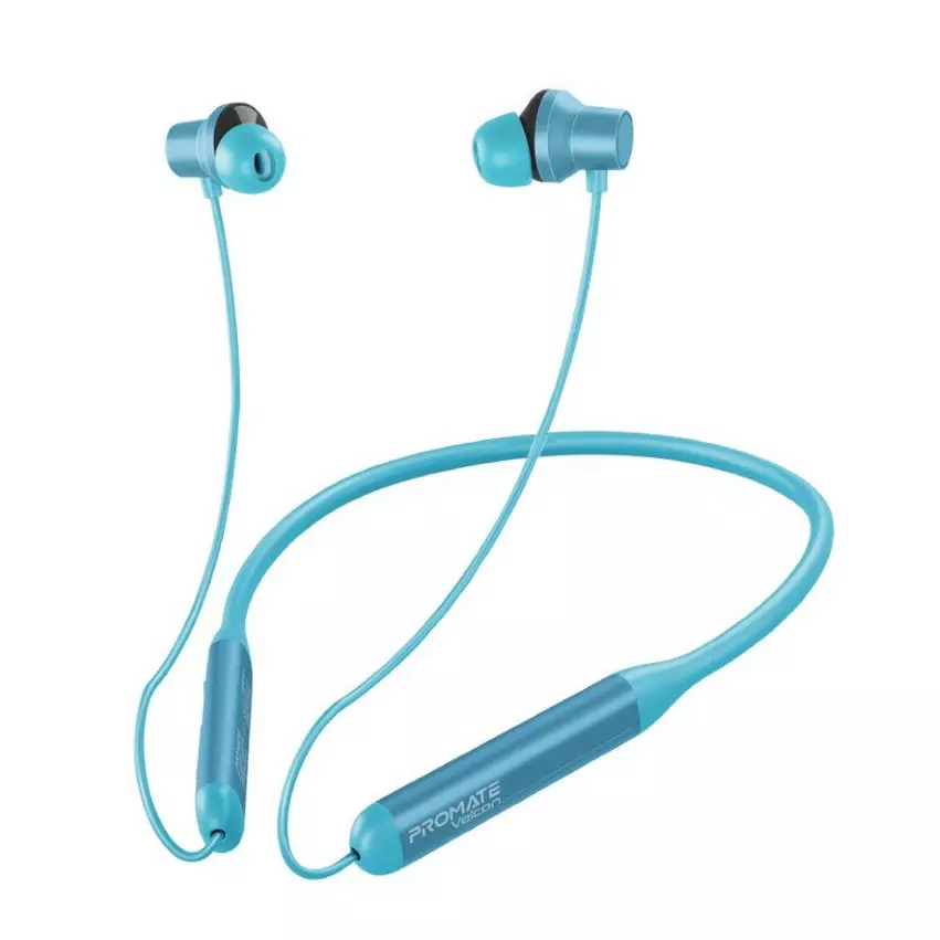 Promate Wireless Neckband Earphones Black:Blue