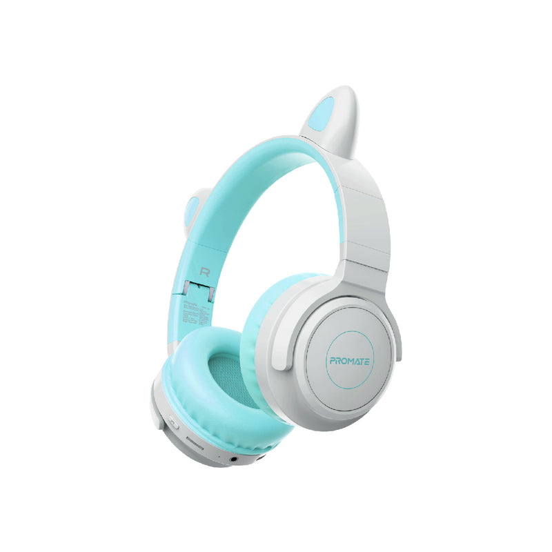 Promate Wireless Kids Headphones Aqua