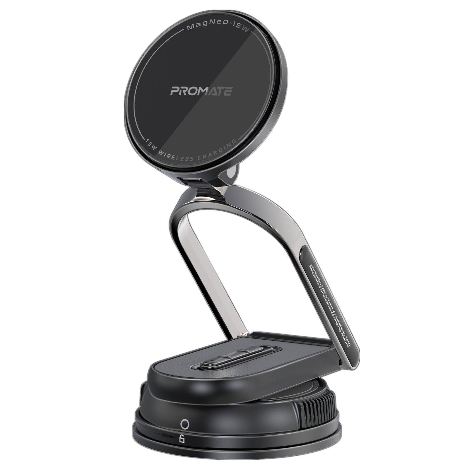 Promate MagSafe Long-Arm Phone Holder with 15W Wireless Charger